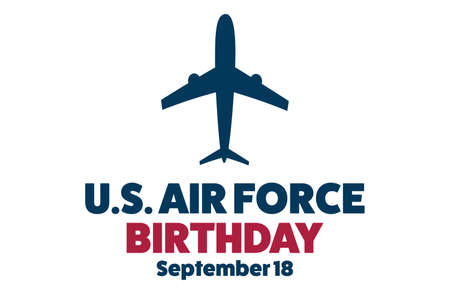 U.S. Air Force Birthday. September 18. Holiday concept. Template for background, banner, card, poster with text inscription. Vector illustration.のイラスト素材