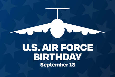 U.S. Air Force Birthday. September 18. Holiday concept. Template for background, banner, card, poster with text inscription. Vector illustration.のイラスト素材