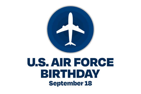 U.S. Air Force Birthday. September 18. Holiday concept. Template for background, banner, card, poster with text inscription. Vector illustration.のイラスト素材