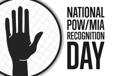 National POW, MIA Recognition Day. Holiday concept. Template for background, banner, card, poster with text inscription. Vector illustration.のイラスト素材