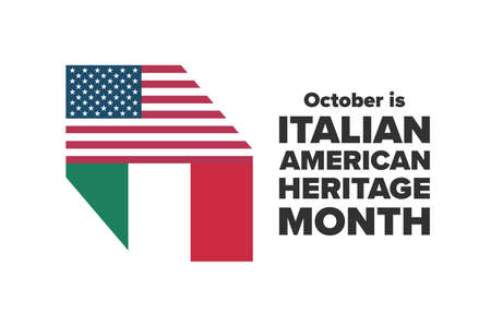 Italian-American Heritage Month. Holiday concept. Template for background, banner, card, poster with text inscription. Vector EPS10 illustration.のイラスト素材