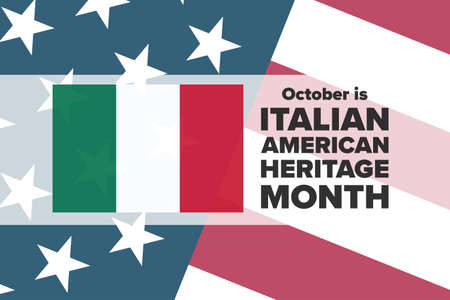 Italian-American Heritage Month. Holiday concept. Template for background, banner, card, poster with text inscription. Vector EPS10 illustration.のイラスト素材