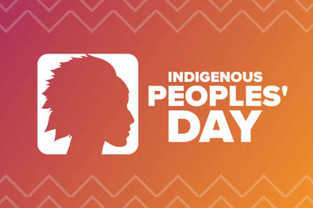Indigenous Peoples Day. Holiday concept. Template for background, banner, card, poster with text inscription. Vector EPS10 illustration.