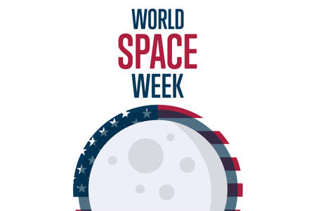 World Space Week. Holiday concept. Template for background, banner, card, poster with text inscription. Vector EPS10 illustration.のイラスト素材