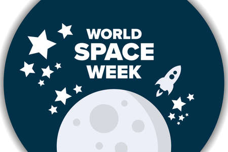 World Space Week. Holiday concept. Template for background, banner, card, poster with text...