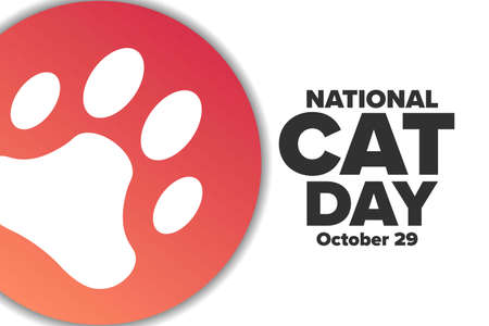 National Cat Day. October 29. Holiday concept. Template for background, banner, card, poster with...