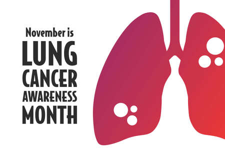 November is Lung Cancer Awareness Month. Holiday concept. Template for background, banner, card, poster with text inscription.のイラスト素材