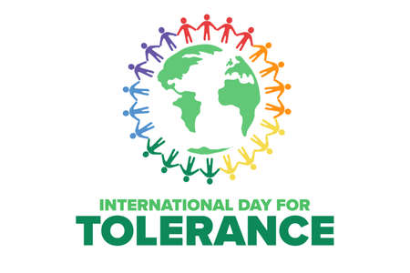 International Day for Tolerance. November 16. Holiday concept. Template for background, banner, card, poster with text inscription. Vector illustration.のイラスト素材