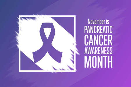 November is Pancreatic Cancer Awareness Month. Holiday concept. Template for background, banner, card, poster with text inscription. Vector illustration.のイラスト素材