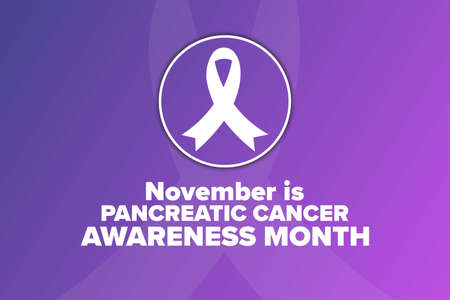November is Pancreatic Cancer Awareness Month. Holiday concept. Template for background, banner, card, poster with text inscription. Vector illustration.のイラスト素材