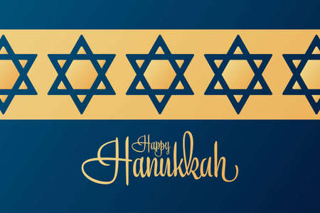 Happy Hanukkah. Holiday concept. Template for background, banner, card, poster with text...