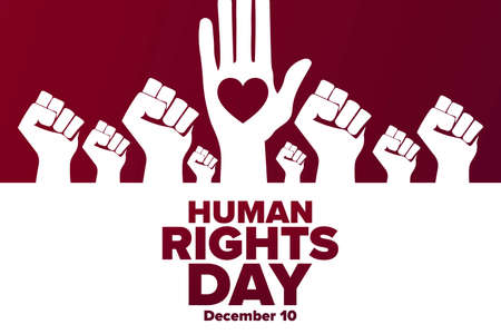 Human Rights Day. December 10. Holiday concept. Template for background, banner, card, poster with text inscription.のイラスト素材