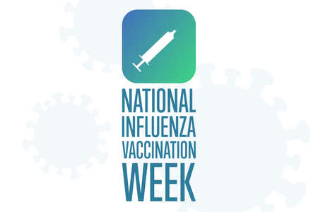 National Influenza Vaccination Week. Holiday concept. Template for background, banner, card, poster with text inscription.のイラスト素材