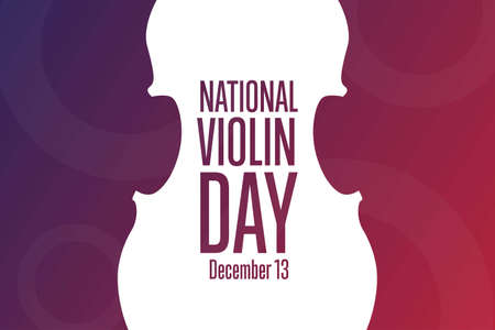 National Violin Day. December 13. Holiday concept. Template for background, banner, card, poster with text inscription. Vector illustration.のイラスト素材