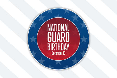 United States National Guard birthday. December 13. Holiday concept. Template for background, banner, card, poster with text inscription. Vector illustration.のイラスト素材