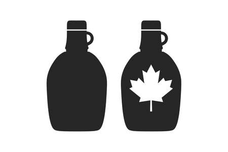 Maple Syrup bottle. Simple icon set. Flat style element for graphic design. Vector  illustration.のイラスト素材