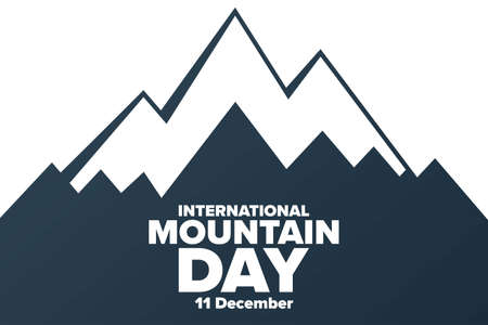 International Mountain Day. December 11. Holiday concept. Template for background, banner, card, poster with text inscription. Vector illustration.のイラスト素材