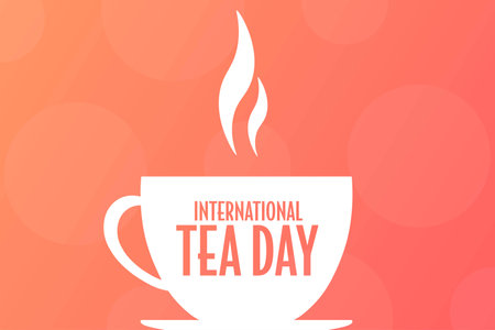 International Tea Day. December 15. Holiday concept. Template for background, banner, card, poster with text inscriptionのイラスト素材