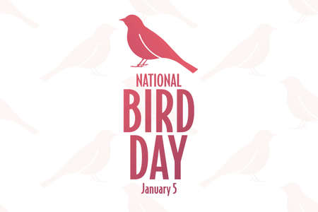 National Bird Day. January 5. Holiday concept. Template for background, banner, card, poster with text inscription. Vector  illustration.のイラスト素材