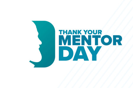 Thank Your Mentor Day. Holiday concept. Template for background, banner, card, poster with text inscription. Vector illustration.のイラスト素材