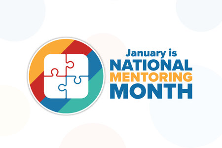 January is National Mentoring Month. Holiday concept. Template for background, banner, card, poster with text inscription. Vector illustration.のイラスト素材