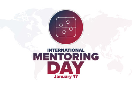 International Mentoring Day. January 17. Holiday concept. Template for background, banner, card, poster with text inscription. Vector illustration.のイラスト素材