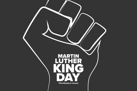Martin Luther King Jr. Day. MLK. Third Monday in January. Holiday concept. Template for background, banner, card, poster with text inscription. Vector EPS10 illustration.のイラスト素材