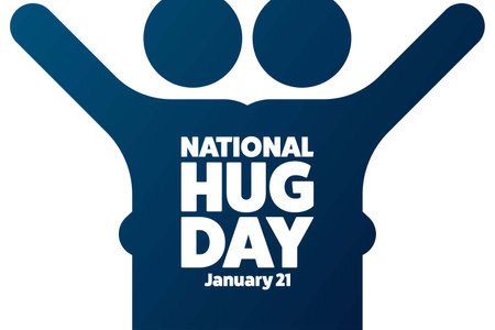 National Hugging Day. January 21. Holiday concept. Template for background, banner, card, poster with text inscription. Vector  illustration.のイラスト素材