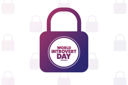 World Introvert Day. January 2. Holiday concept. Template for background, banner, card, poster with text inscription.のイラスト素材