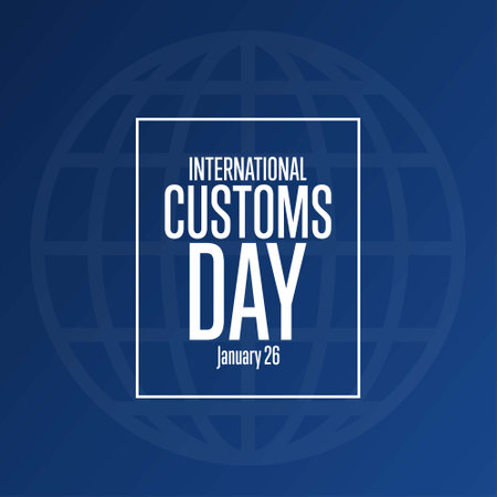 International Customs Day. 26 January. Holiday concept. Template for background, banner, card, poster with text inscription. Vector illustration.のイラスト素材