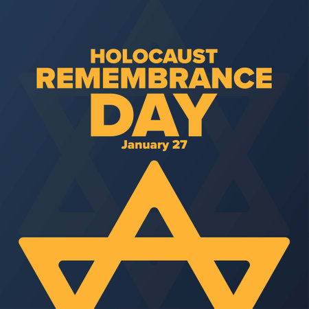 International Holocaust Remembrance Day. Day of Commemoration in Memory of the Victims of the Holocaust. January 27. Template for background, banner, poster.on.のイラスト素材