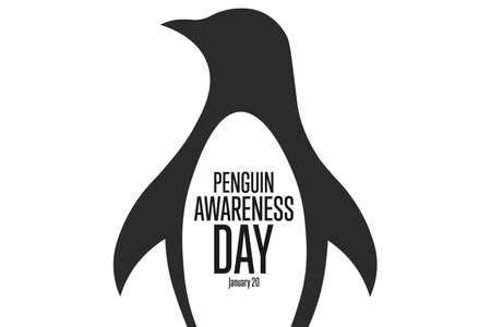 Penguin Awareness Day. January 20. Holiday concept. Template for background, banner, card, poster with text inscription. Vector illustration.のイラスト素材