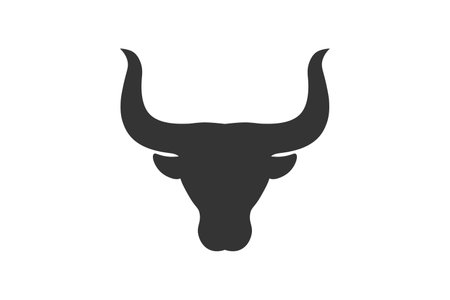 Head of a bull. Simple icon. Flat style element for graphic design.のイラスト素材