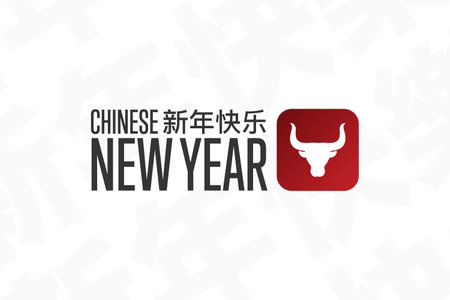 Happy Chinese New Year. Inscription Happy New Year in Chinese with Holiday concept. Vector illustration.のイラスト素材