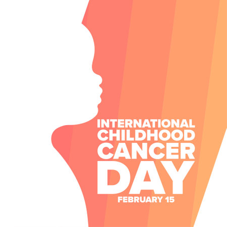 International Childhood Cancer Day. February 15. Holiday concept.  Vector illustration.のイラスト素材