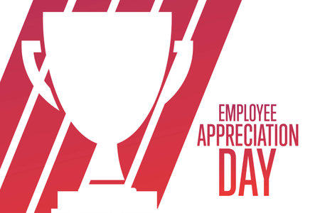 Employee Appreciation Day. First Friday in March. Holiday concept. Template for background, banner, card, poster with text inscription. Vector illustration.のイラスト素材