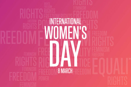 International Women's Day. 8 March. Holiday concept. Template for background, , card, poster with text inscription. Vector EPS10 illustration.のイラスト素材