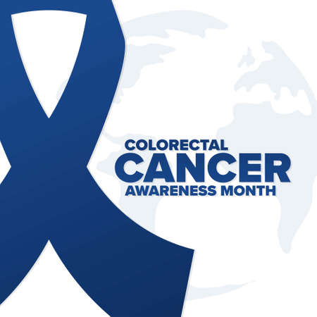 March is National Colorectal Cancer Awareness Month. Holiday concept. Template for background, banner, card, poster with text inscription. Vector illustration.のイラスト素材