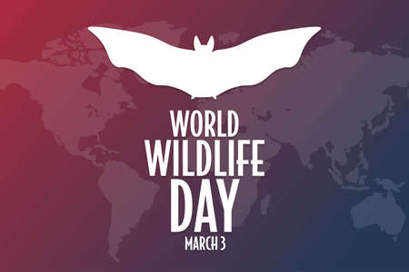 World Wildlife Day. March 3. Holiday concept. Template for background, banner, card, poster with text inscription. Vector EPS10 illustration.のイラスト素材