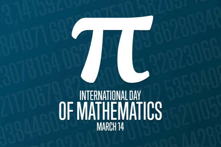 International Day of Mathematics. March 14. Holiday concept. Template for background, banner, card, poster with text inscription. Vector  illustration.のイラスト素材