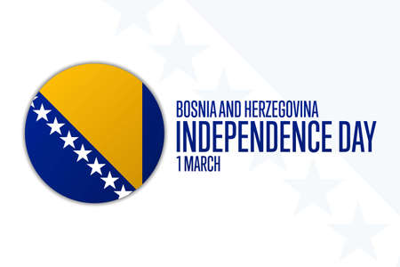 Bosnia and Herzegovina Independence Day. March 1. Holiday concept. Template for background, banner, card, poster with text inscriptionのイラスト素材