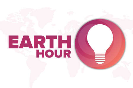 Earth Hour. Holiday concept. Template for background, banner, card, poster with text inscription. Vector EPS10 illustration.のイラスト素材