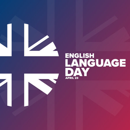 English Language Day. April 23. Holiday concept. Template for background, banner, card, poster with text inscription. Vector EPS10 illustration.のイラスト素材