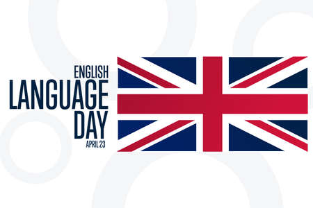 English Language Day. April 23. Holiday concept. Template for background, banner, card, poster with text inscription. Vector EPS10 illustration.のイラスト素材