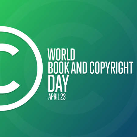 World Book and Copyright Day. April 23. Holiday concept. Template for background, banner, card, poster with text inscription. Vector EPS10 illustration.のイラスト素材