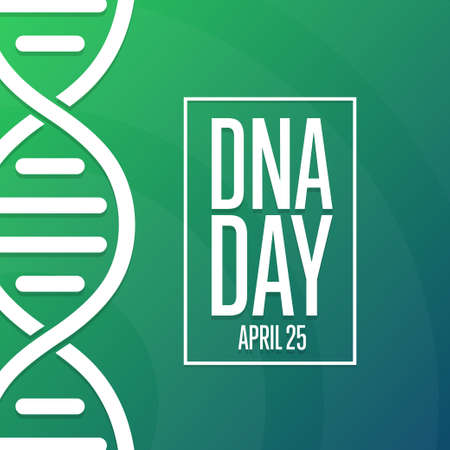 DNA Day. April 25. Holiday concept. Template for background, banner, card, poster with text inscription. Vector EPS10 illustration.のイラスト素材