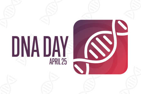 DNA Day. April 25. Holiday concept. Template for background, banner, card, poster with text inscription. Vector EPS10 illustration.のイラスト素材