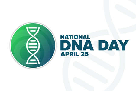 National DNA Day. April 25. Holiday concept. Template for background, banner, card, poster with text inscription. Vector EPS10 illustration.のイラスト素材