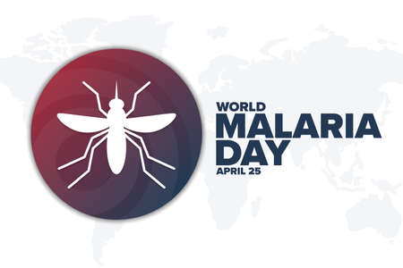 World Malaria Day. April 25. Holiday concept. Template for background, banner, card, poster with text inscription. Vector EPS10 illustration.のイラスト素材