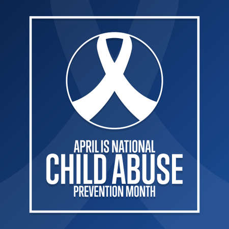 April is National Child Abuse Prevention Month. Holiday concept. Template for background, banner, card, poster with text inscription. Vector EPS10 illustration.のイラスト素材